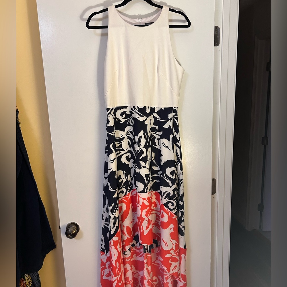 Vince Camuto sleeveless floral high-low dress, size 12